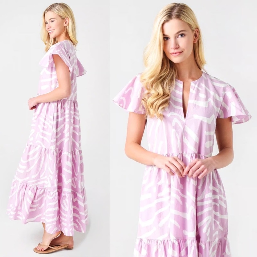 Oliphant Lilac Zebra Maxi Dress